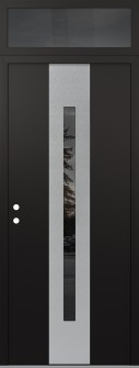 DIAMOND A2 36" X 96" BLACK/BLACK MIRRORED GLASS PANEL STAINLESS STEEL RHI WITH TRANSOM MIRRORED GLASS