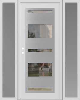 Diamond C10 60" x 80" white/white clear Glass Panel stainless steel RHI with 2 Sidelites frosted Glass