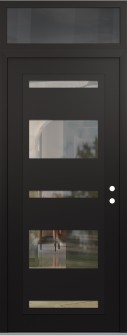 Diamond C10 36" x 96" black/black clear Glass Panel black LHI with Transom mirrored Glass