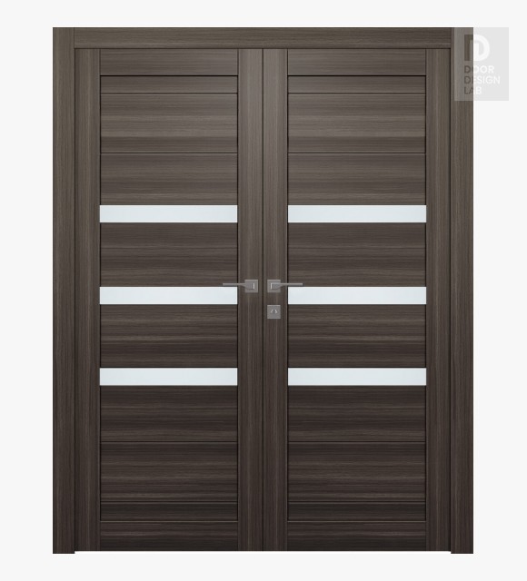 Dora Vetro Gray Oak Double doors