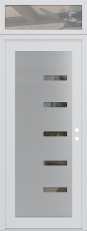 Diamond C8 36" x 96" white/white clear Glass Panel stainless steel LHI with Transom clear Glass
