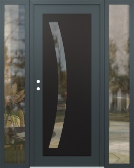 Diamond C4 60" x 80" anthracite/anthracite clear Glass Panel black RHI with 2 Sidelites clear Glass