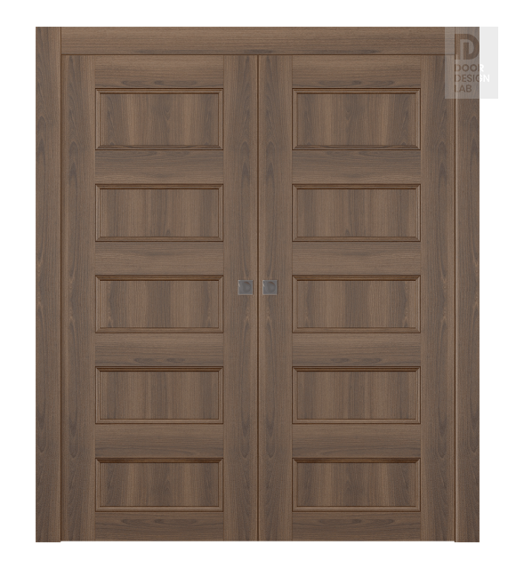 Oxford Uno 07 4R Pecan Nutwood Double pocket doors