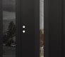 Modern Steel Front Door DIAMOND A2 52" X 80" BLACK/BLACK CLEAR GLASS PANEL BLACK RHI WITH SIDELITE MIRRORED GLASS