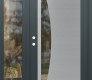 Modern Steel Front Door Diamond C13 48" x 80" anthracite/anthracite clear Glass Panel stainless steel RHI with Sidelite clear Glass