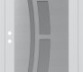 Modern Steel Front Door Diamond C12 36" x 80" white/white frosted Glass Panel stainless steel RHI