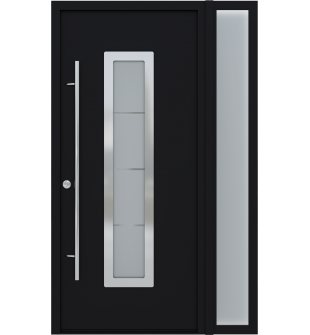 MODERN FRONT STEEL DOOR ARGOS BLACK/WHITE 49 1/4" X 81 11/16" RHI + SIDELITE RIGHT