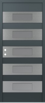 Diamond D5 36" x 80" anthracite/anthracite frosted Glass Panel stainless steel RHI