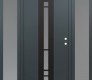 Modern Steel Front Door DIAMOND A3 60" X 80" ANTHRACITE/ANTHRACITE FROSTED GLASS PANEL BLACK LHI WITH 2 SIDELITES FROSTED GLASS