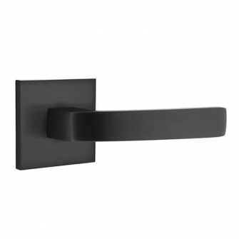 EMTEK BRESLIN LEVER WITH SQUARE ROSETTE PRIVACY RH FLAT BLACK (US19) 5210