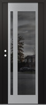 Diamond C15 36" x 80" black/black mirrored Glass Panel stainless steel RHI