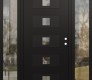 Modern Steel Front Door Diamond D8 68" x 80" black/black clear Glass Panel black LHI with 2 Sidelites clear Glass