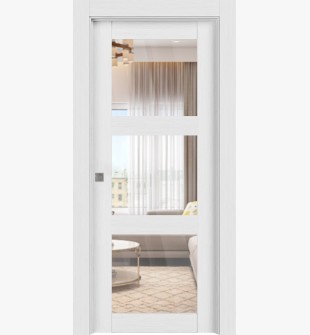 Palladio 3 Lite Clear Vetro Bianco Noble Pocket doors