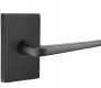 Modern Steel Front Door EMTEK ATHENA LEVER WITH MODERN RECTANGULAR ROSETTE PASSAGE LH FLAT BLACK (US19) 5112