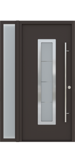 MODERN FRONT STEEL DOOR ARGOS BROWN/WHITE 49 1/4" X 81 11/16" LHI + SIDELITE LEFT