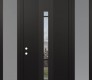 DIAMOND A3 60" X 96" BLACK/BLACK CLEAR GLASS PANEL BLACK LHI WITH 2 SIDELITES AND TRANSOM FROSTED GLASS