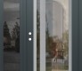 Modern Steel Front Door Diamond C15 50" x 80" anthracite/anthracite clear Glass Panel stainless steel RHI with Sidelite mirrored Glass