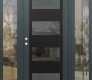 Modern Steel Front Door Diamond C2 64" x 80" anthracite/anthracite mirrored Glass Panel black RHI with 2 Sidelites clear Glass