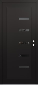 Diamond C8 36" x 80" black/black mirrored Glass Panel black LHI