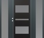Modern Steel Front Door Diamond C10 64" x 80" anthracite/anthracite frosted Glass Panel black RHI with 2 Sidelites frosted Glass