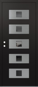 Diamond D8 36" x 80" black/black mirrored Glass Panel stainless steel RHI