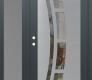 Modern Steel Front Door Diamond C12 52" x 80" anthracite/anthracite clear Glass Panel stainless steel RHI with Sidelite frosted Glass