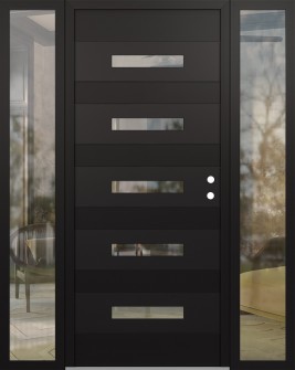 Diamond D9 60" x 80" black/black clear Glass Panel black LHI with 2 Sidelites clear Glass