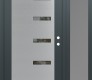 Modern Steel Front Door Diamond C8 52" x 80" anthracite/anthracite clear Glass Panel stainless steel LHI with Sidelite frosted Glass