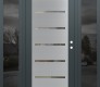 Modern Steel Front Door Diamond C11 64" x 80" anthracite/anthracite clear Glass Panel stainless steel LHI with 2 Sidelites mirrored Glass