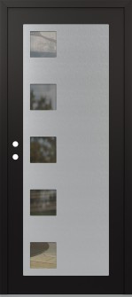 Diamond C5 36" x 80" black/black clear Glass Panel stainless steel RHI