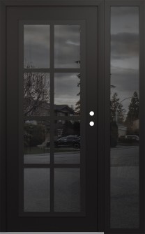 Diamond C16 48" x 80" black/black mirrored Glass Panel black LHI with Sidelite mirrored Glass