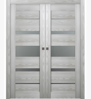 Avon 07-03 Vetro Ribeira Ash Double pocket doors