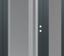 Modern Steel Front Door Diamond C15 48" x 80" anthracite/anthracite frosted Glass Panel stainless steel LHI with Sidelite frosted Glass