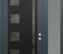 Modern Steel Front Door Diamond C3 48" x 96" anthracite/anthracite mirrored Glass Panel black LHI with Sidelite and Transom frosted Glass