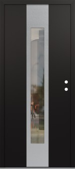 DIAMOND A1 36" X 80" BLACK/BLACK CLEAR GLASS PANEL STAINLESS STEEL LHI