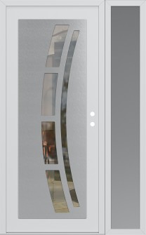 Diamond C12 50" x 80" white/white clear Glass Panel stainless steel LHI with Sidelite frosted Glass