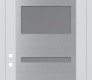 Modern Steel Front Door Diamond C10 36" x 96" white/white frosted Glass Panel stainless steel RHI with Transom frosted Glass