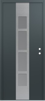 DIAMOND A10 36" X 80" ANTHRACITE/ANTHRACITE FROSTED GLASS PANEL STAINLESS STEEL LHI