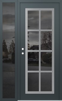 Diamond C16 52" x 80" anthracite/anthracite mirrored Glass Panel stainless steel RHI with Sidelite mirrored Glass
