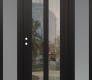 Modern Steel Front Door Diamond C14 60" x 80" black/black clear Glass Panel black RHI with 2 Sidelites frosted Glass