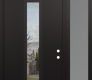 DIAMOND A11 50" X 96" BLACK/BLACK CLEAR GLASS PANEL BLACK RHI WITH SIDELITE AND TRANSOM FROSTED GLASS