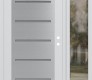Modern Steel Front Door Diamond C11 50" x 80" white/white frosted Glass Panel stainless steel LHI with Sidelite clear Glass