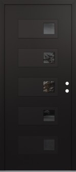 Diamond D2 36" x 80" black/black mirrored Glass Panel black LHI