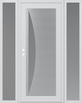 Diamond C13 60" x 80" white/white frosted Glass Panel stainless steel RHI with 2 Sidelites frosted Glass