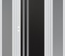 Modern Steel Front Door Diamond C6 64" x 80" white/white frosted Glass Panel black RHI with 2 Sidelites frosted Glass