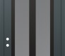 Modern Steel Front Door Diamond C14 36" x 96" anthracite/anthracite frosted Glass Panel black RHI with Transom clear Glass
