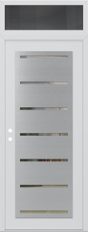 Diamond C11 36" x 96" white/white clear Glass Panel stainless steel RHI with Transom mirrored Glass