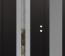 Modern Steel Front Door DIAMOND A2 52" X 80" BLACK/BLACK CLEAR GLASS PANEL STAINLESS STEEL LHI WITH SIDELITE FROSTED GLASS