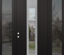 DIAMOND A1 64" X 96" BLACK/BLACK CLEAR GLASS PANEL STAINLESS STEEL LHI WITH 2 SIDELITES AND TRANSOM MIRRORED GLASS
