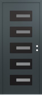 Diamond D6 36" x 80" anthracite/anthracite frosted Glass Panel black LHI